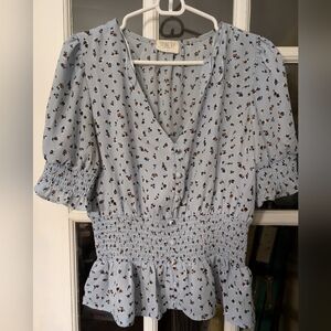 Sienna sky floral shirt sleeved detail top